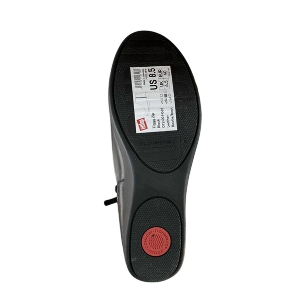 FitFlop‎ Ziggy Black Leather Zip Ankle Bootie 8.5 NIB SupercomFF Ergonomic APMA - Picture 6 of 12